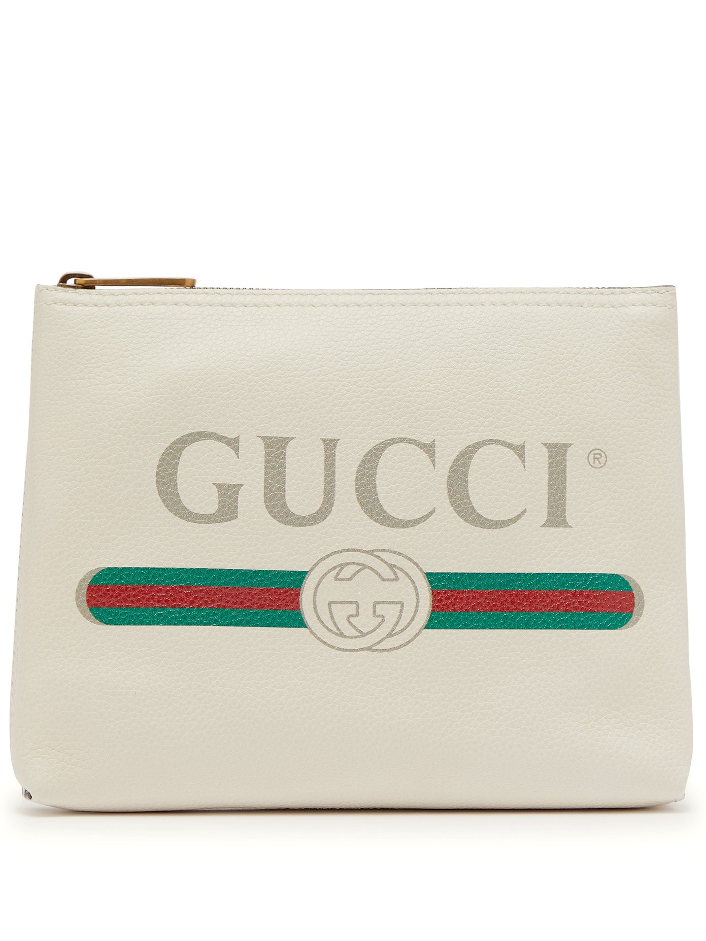 Logo-print leather pouch | Gucci 