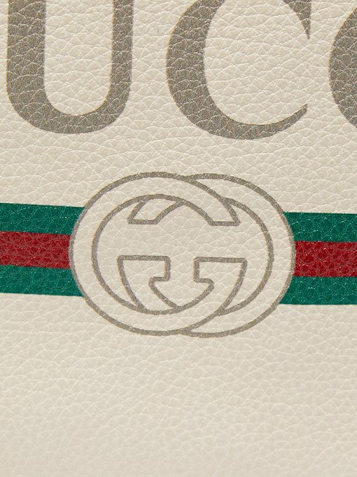 Pochette en cuir à imprimé logo small 