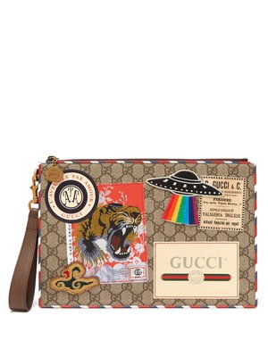 gucci patch messenger bag