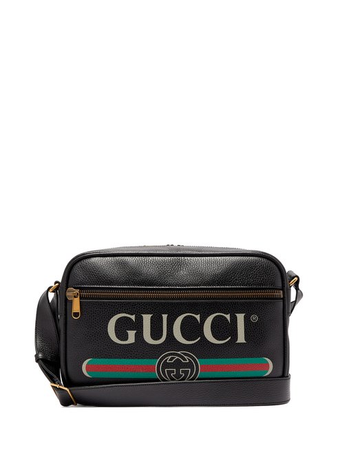 Gucci グッチ ロゴプリント レザーメッセンジャーバッグ Matchesfashion マッチズファッション