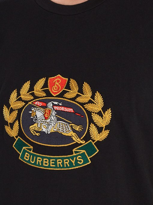 Crest-embroidered cotton T-shirt | Burberry | MATCHESFASHION.COM US