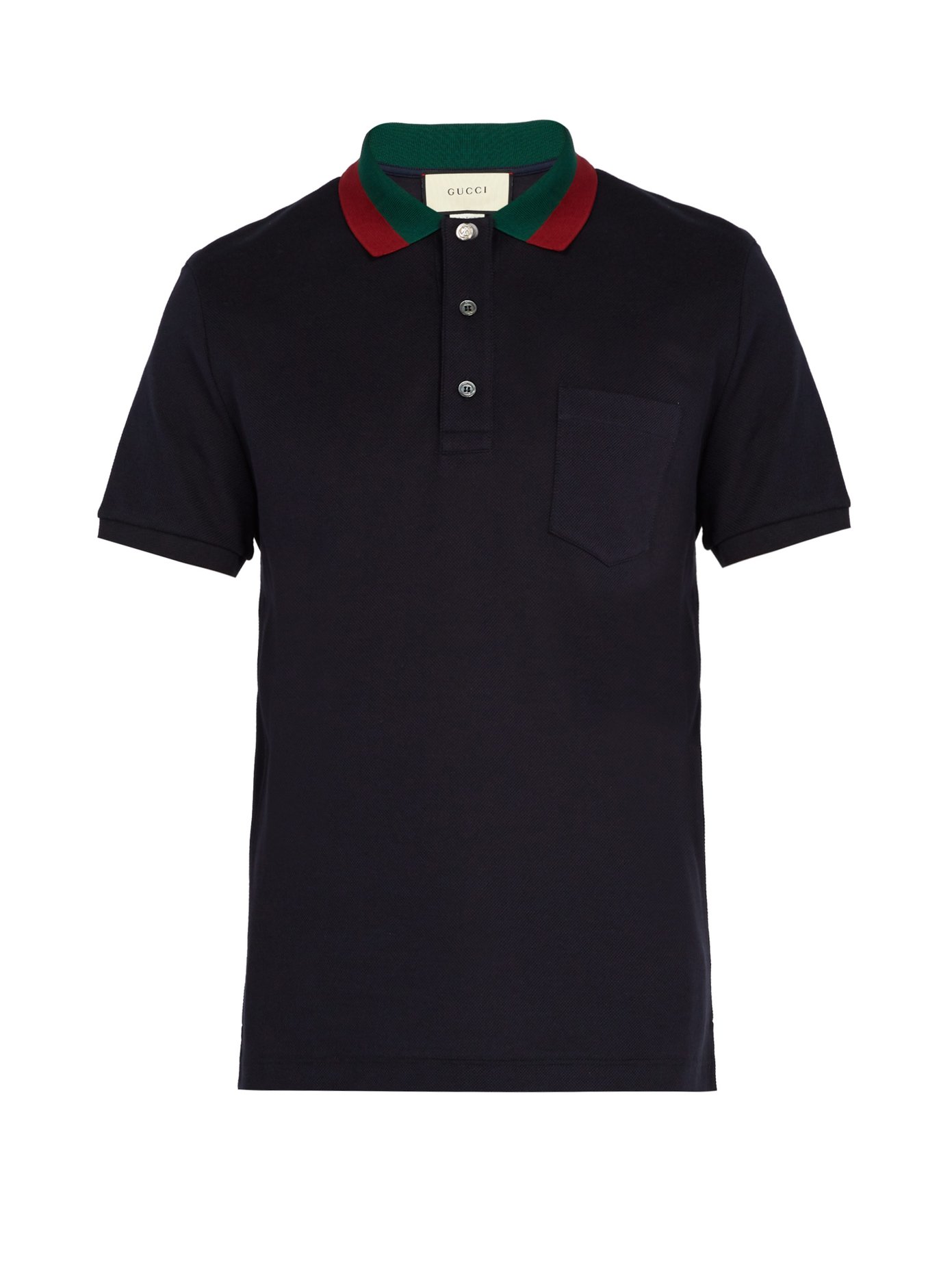 Web-striped collar polo shirt | Gucci 