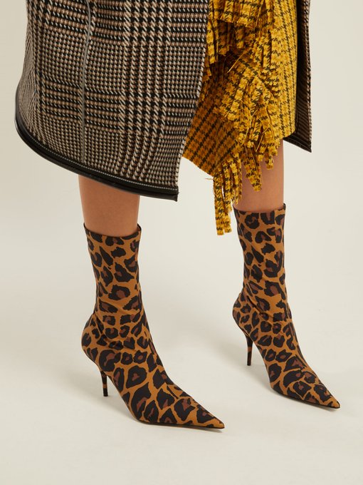 balenciaga leopard boots