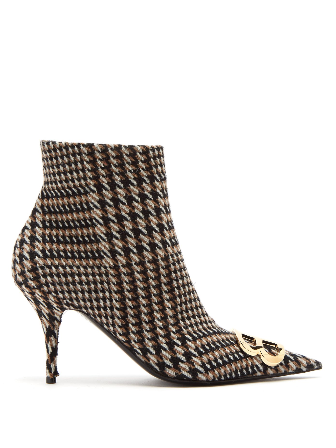Houndstooth knife ankle boots 