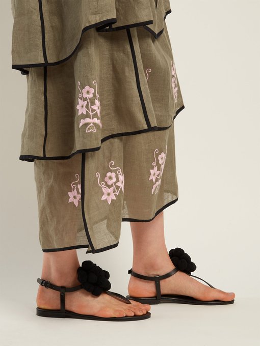 Arjan pompom-embellished leather sandals展示图