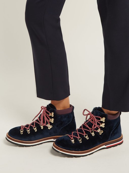 Blanche velvet lace-up mountain boots 