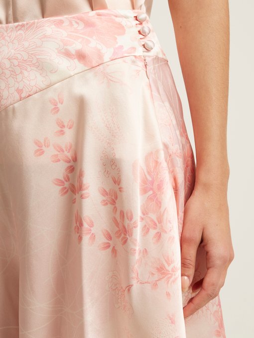 Floral-print silk shorts展示图
