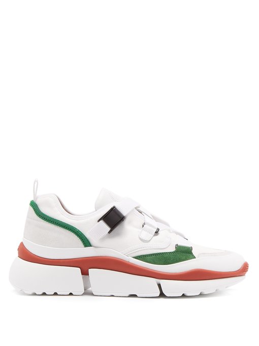 Chloé Sonnie Raised-sole Low-top Leather Trainers In White