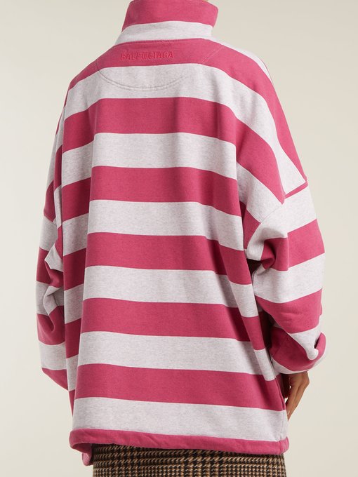 Striped cotton-blend top展示图