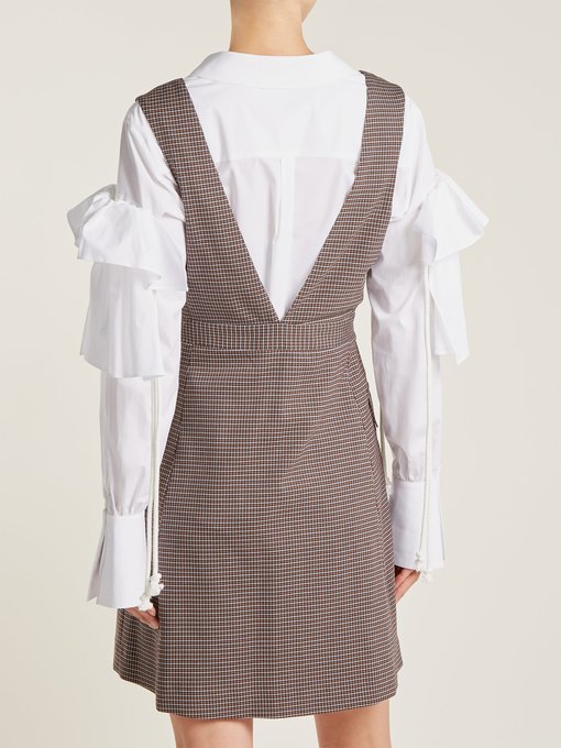 Checked crepe pinafore dress展示图