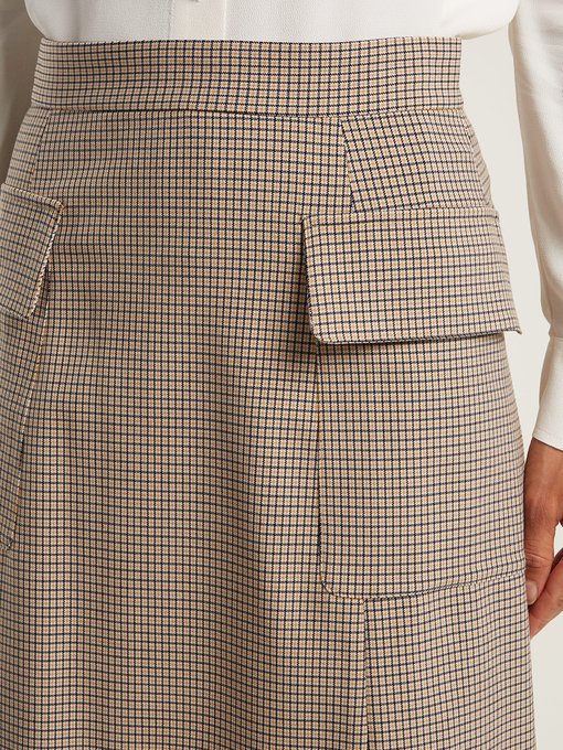 Checked flap pocket mini skirt展示图