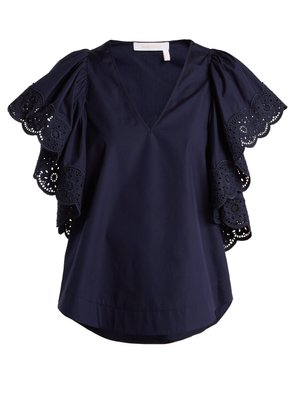 Broderie-anglaise cotton-poplin top | See By Chloé | MATCHESFASHION UK
