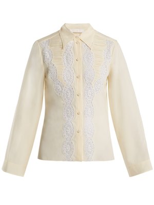 Lace silk blouse | Chloé | MATCHESFASHION UK