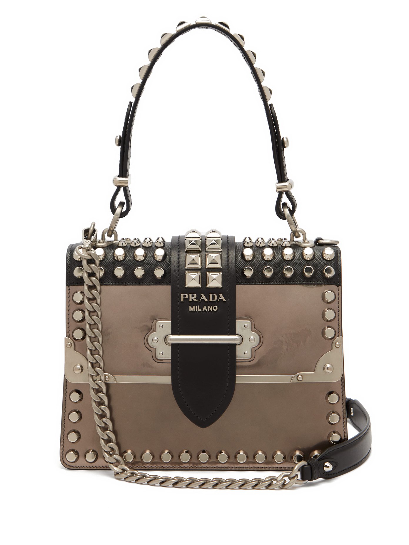 prada cahier studded bag