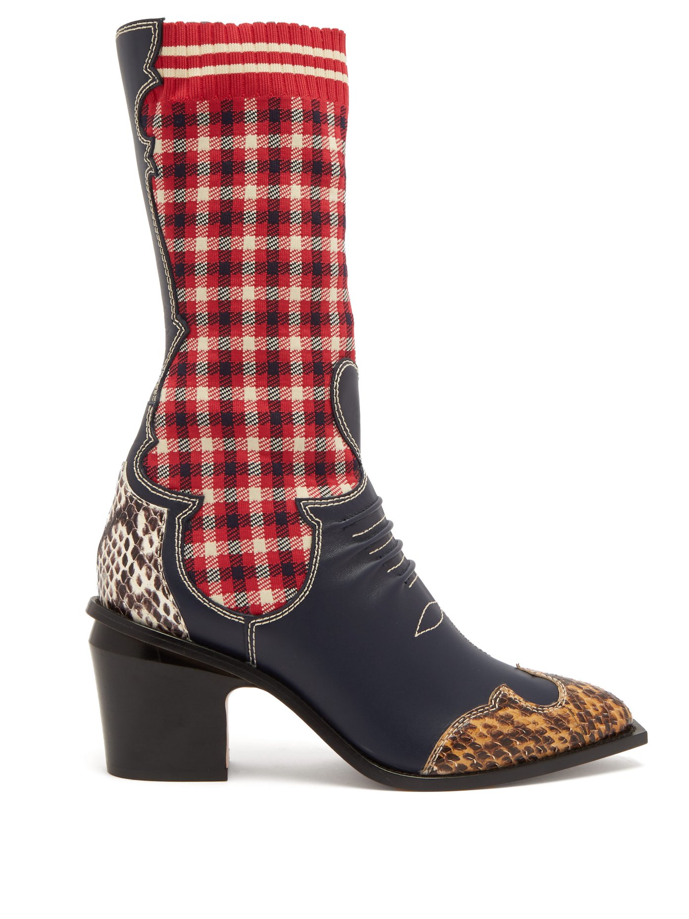 fendi plaid boots