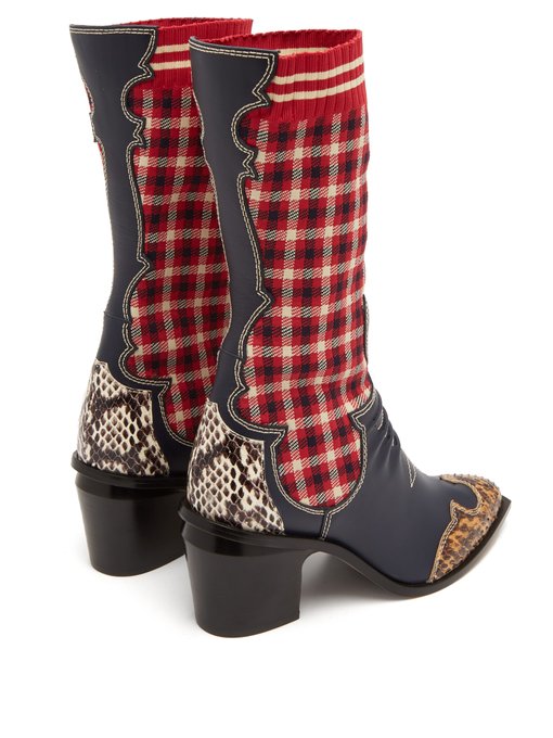 fendi plaid boots