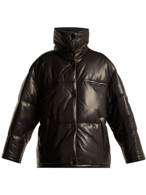 prada leather puffer jacket