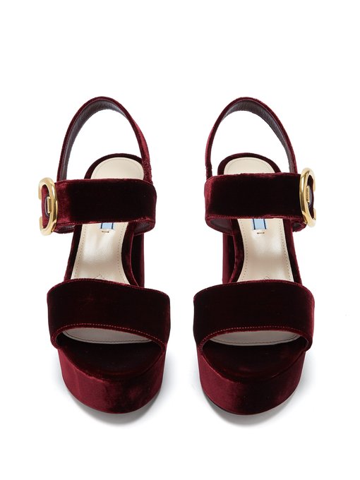 prada velvet platforms