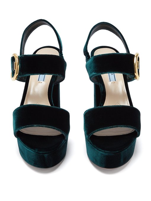 Velvet platform sandals | Prada 