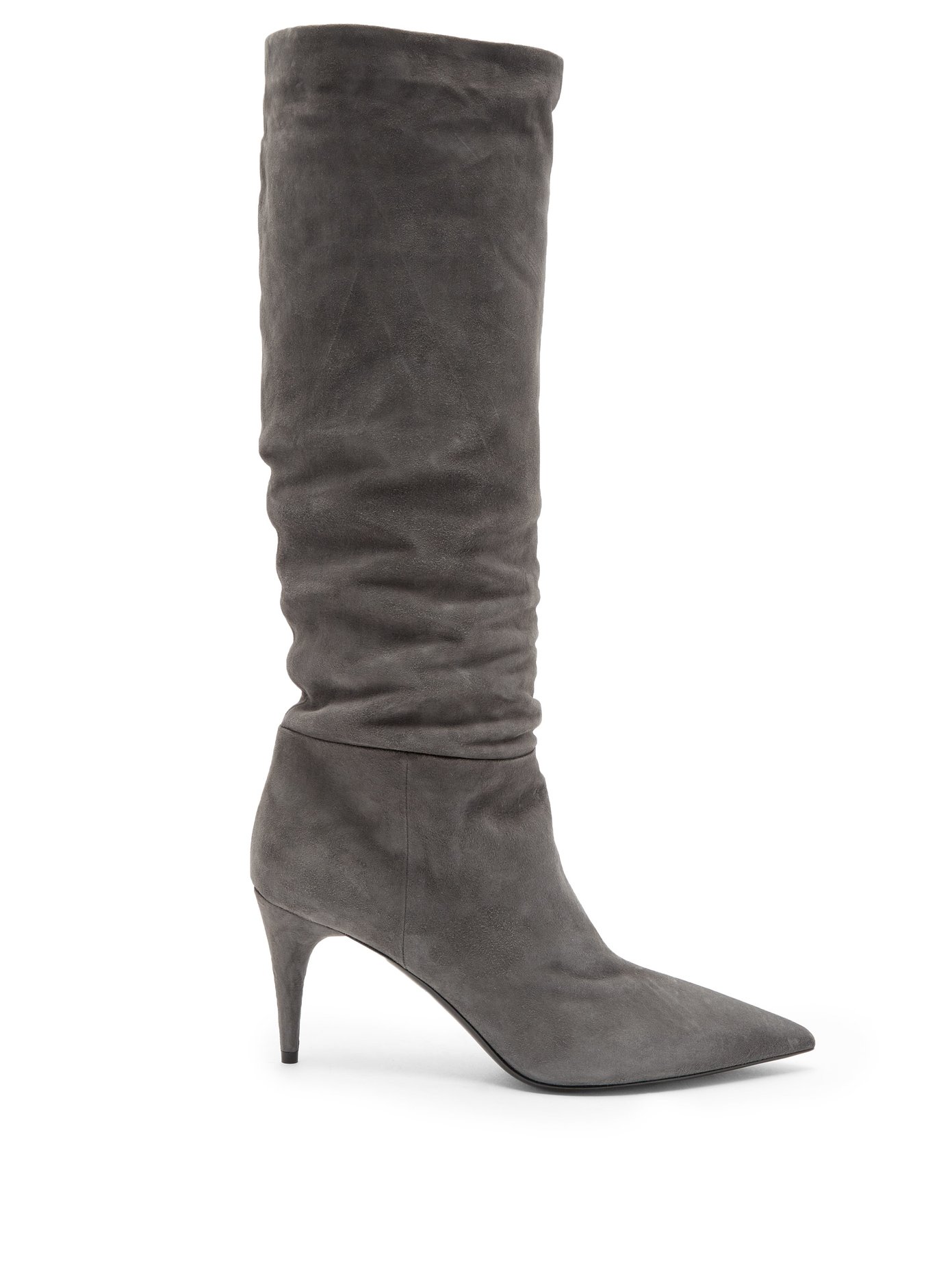 grey suede knee high boots
