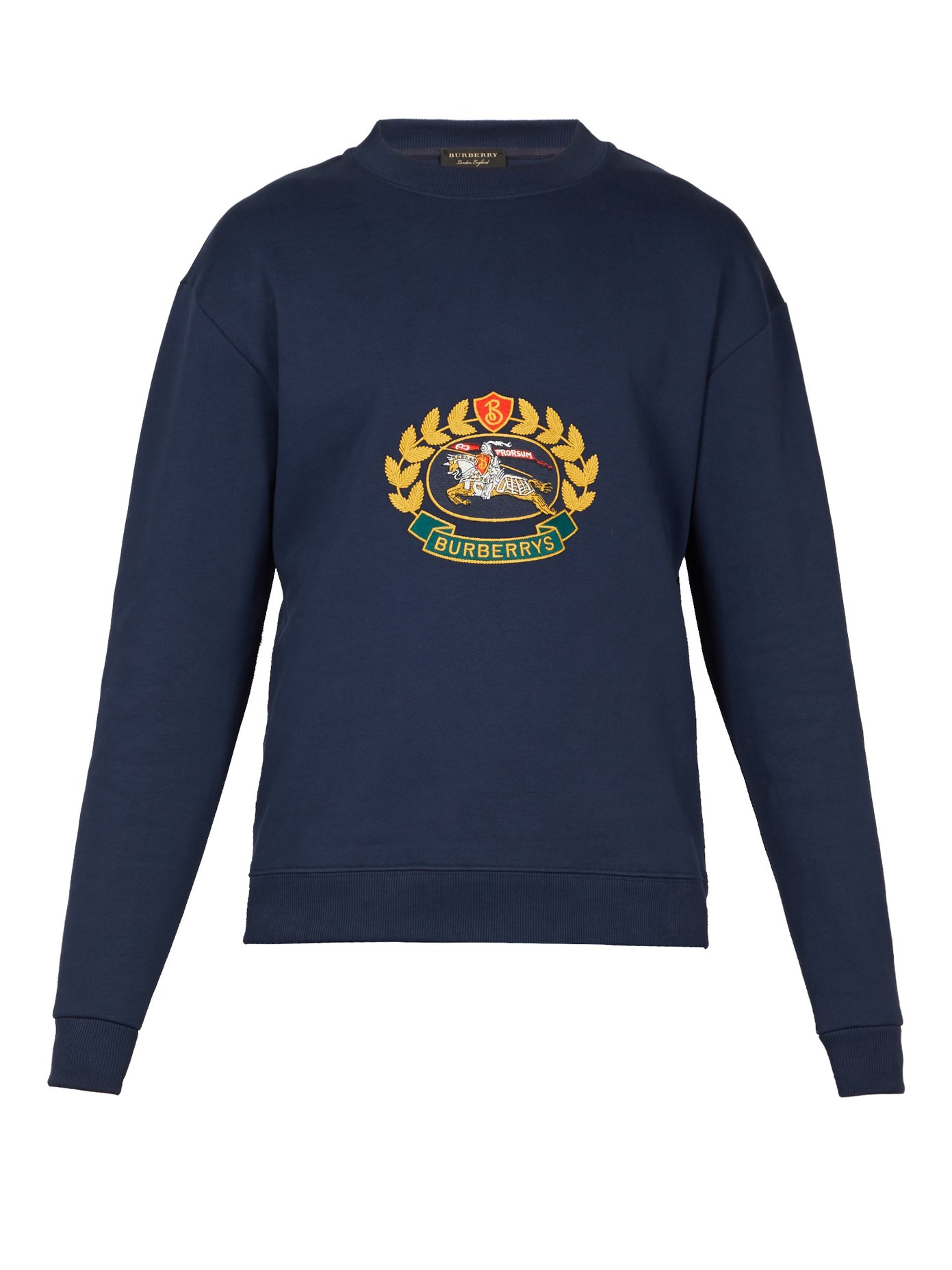 burberry logo embroidered sweatshirt