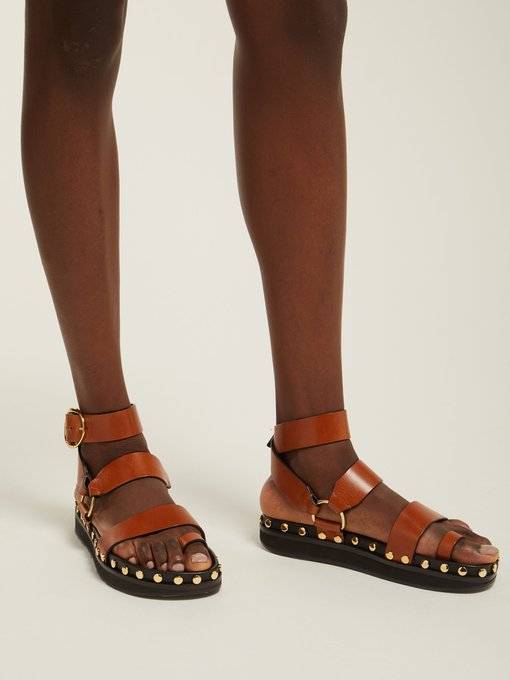 Nirvy stud-embellished leather sandals 