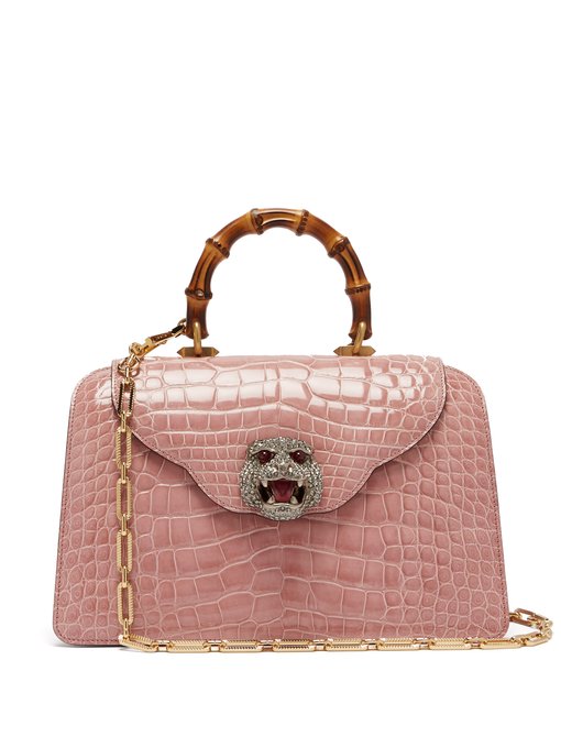gucci pink purse with bamboo handle