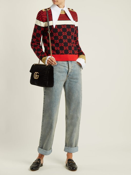Gucci GG Marmont medium quilted-velvet shoulder bag