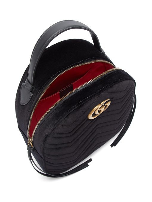 gg marmont velvet backpack