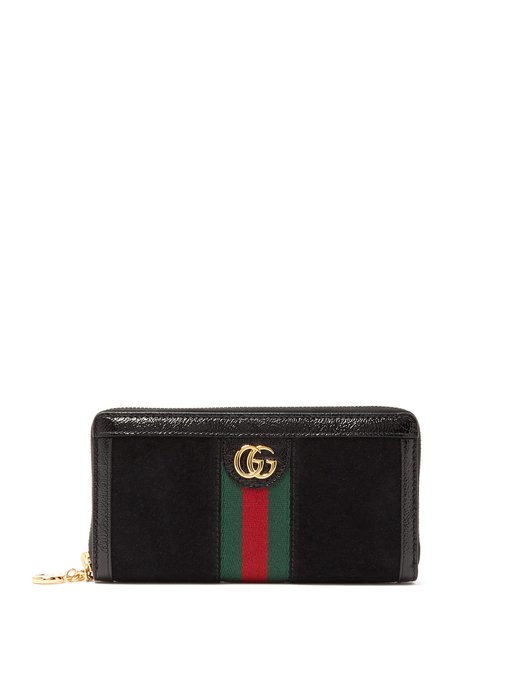 gucci black zip around wallet