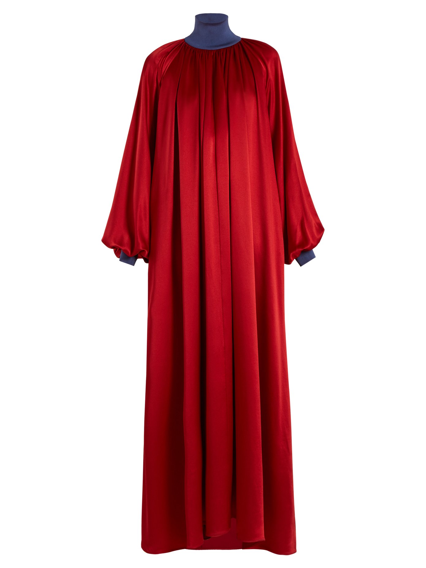 red silk dress with sleeves