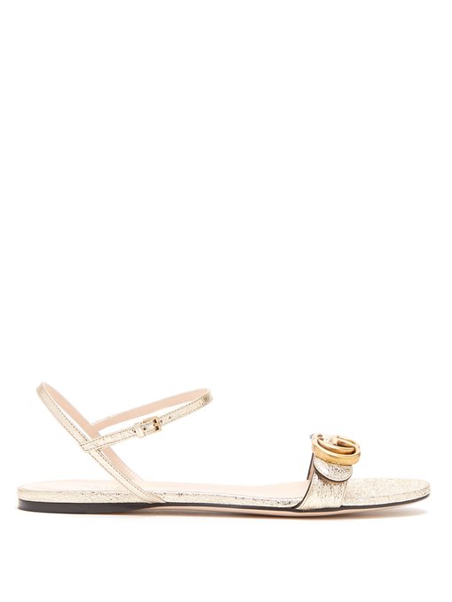 gucci marmont sandals gold