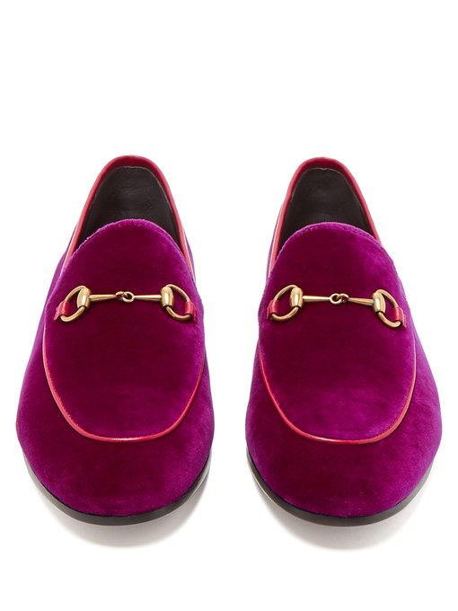 gucci pink velvet loafers