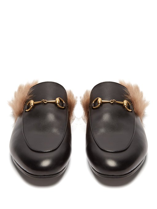Princetown shearling-lined leather loafers展示图