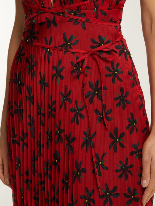 Mika floral-print pleated dress展示图