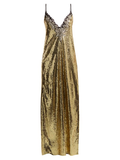 Dundas Sequin and crystal-embellished gown