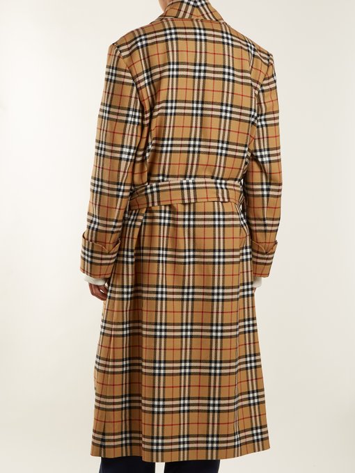 burberry check wool coat