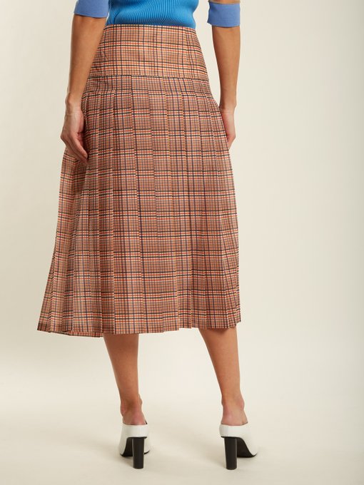 Pleated checked mesh skirt | Toga | MATCHESFASHION UK