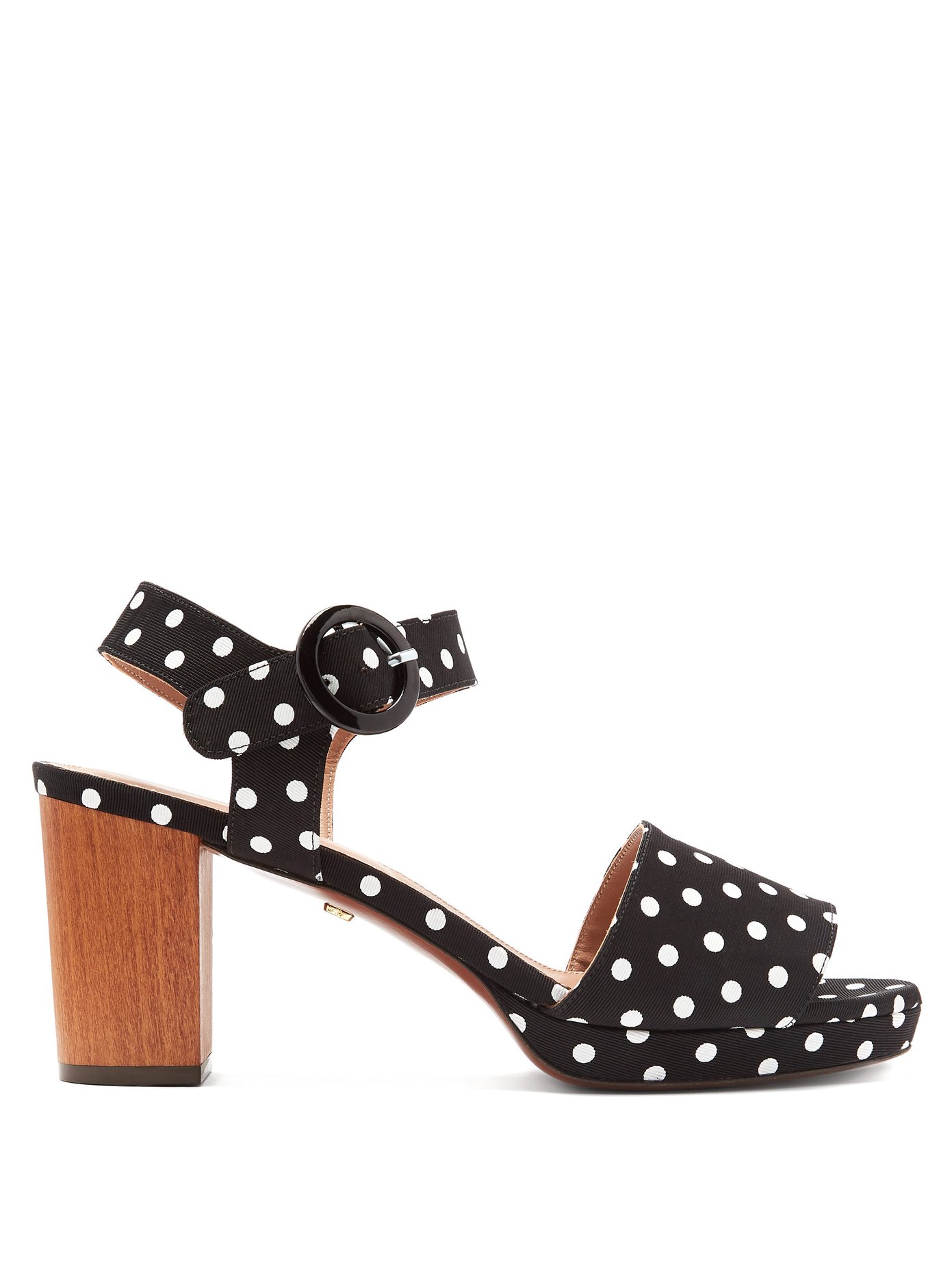 polka dot block heels