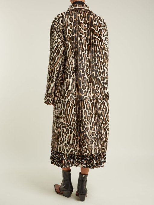calvin klein leopard coat