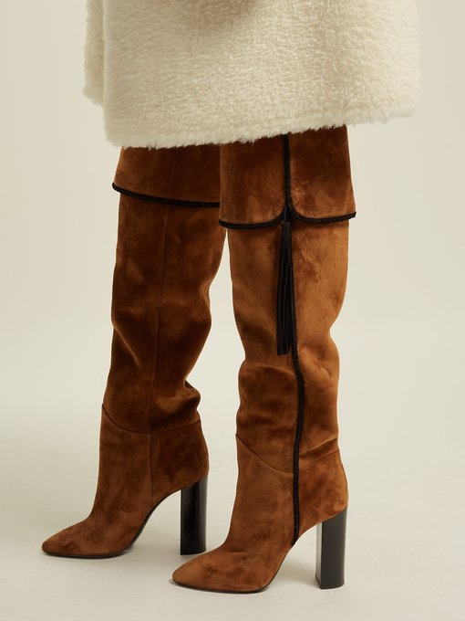 knee high boots with tassels