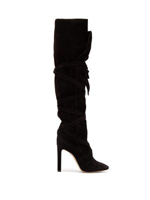 Meurice wraparound suede boots | Saint Laurent | MATCHESFASHION US