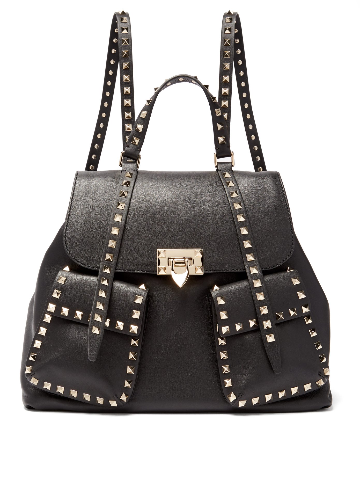 valentino rockstud leather backpack