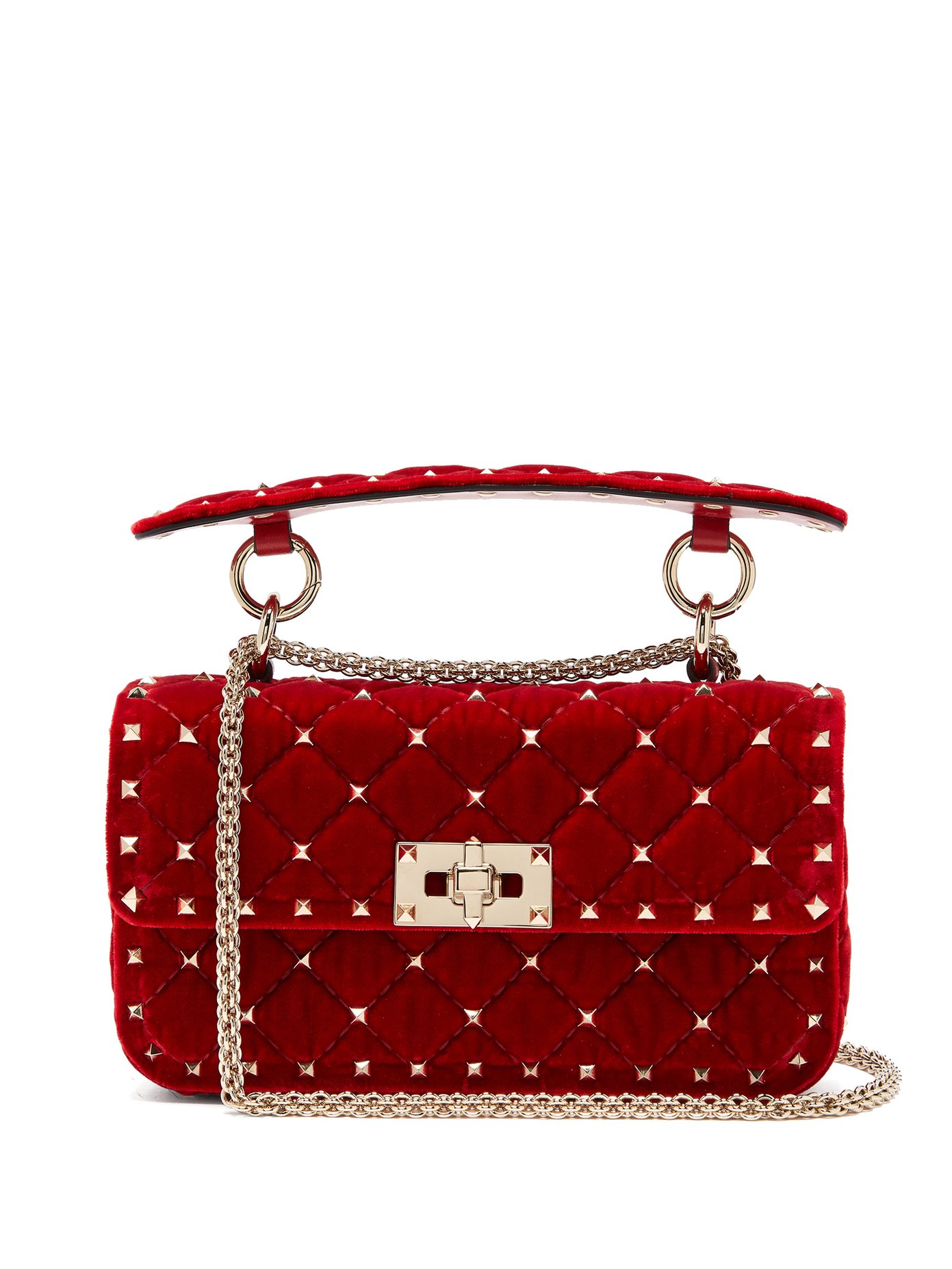 valentino red spike bag