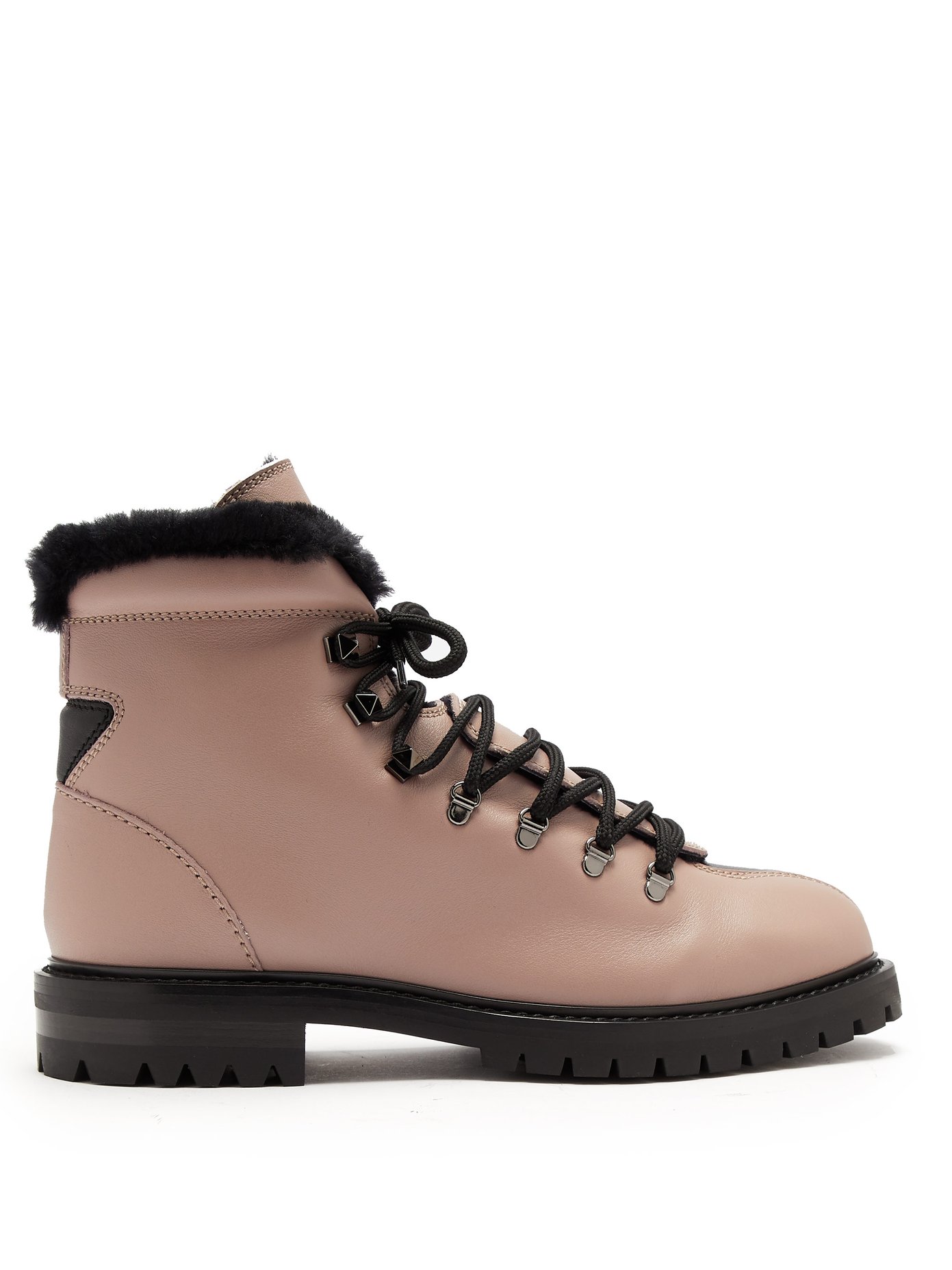 Rockstud leather hiking boots 