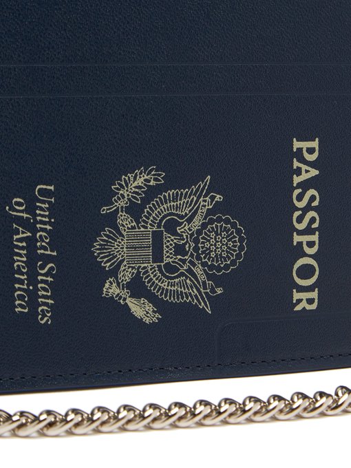 Passport-print leather cross-body bag展示图