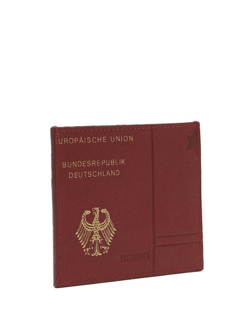 Passport-print leather cardholder展示图