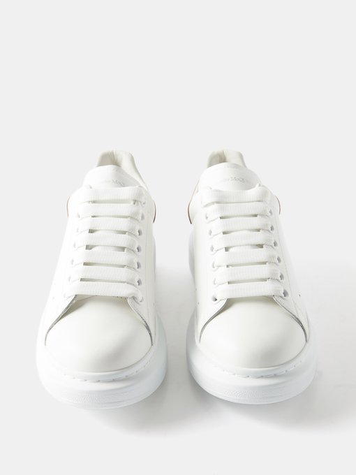 Oversized raised-sole leather trainers 