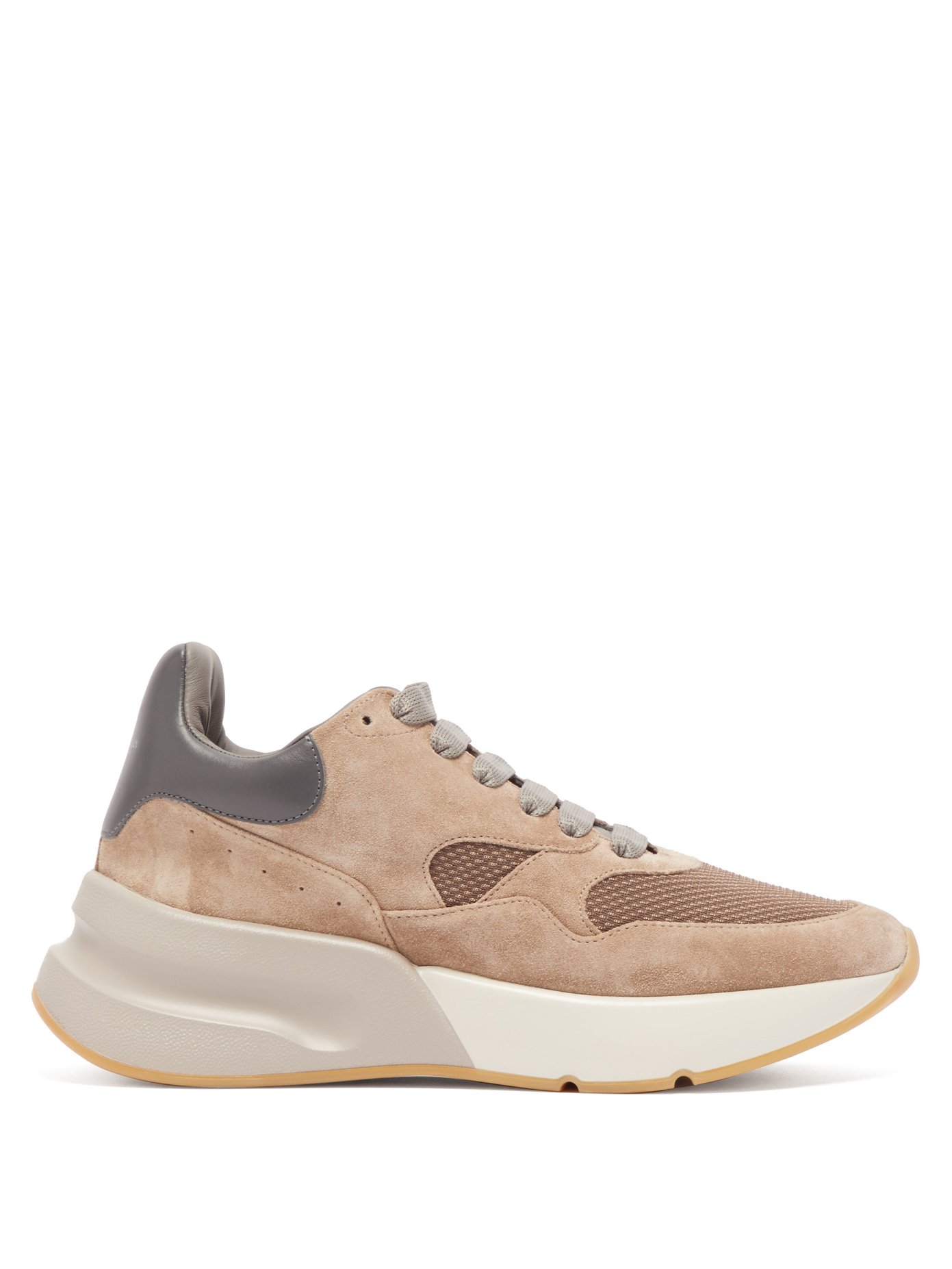 Runner raised-sole low-top suede and 