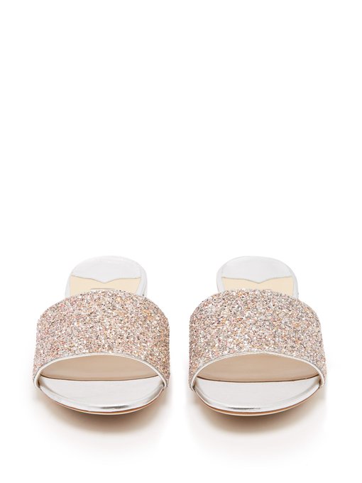 silver glitter slides